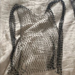 Rhinestone mesh top